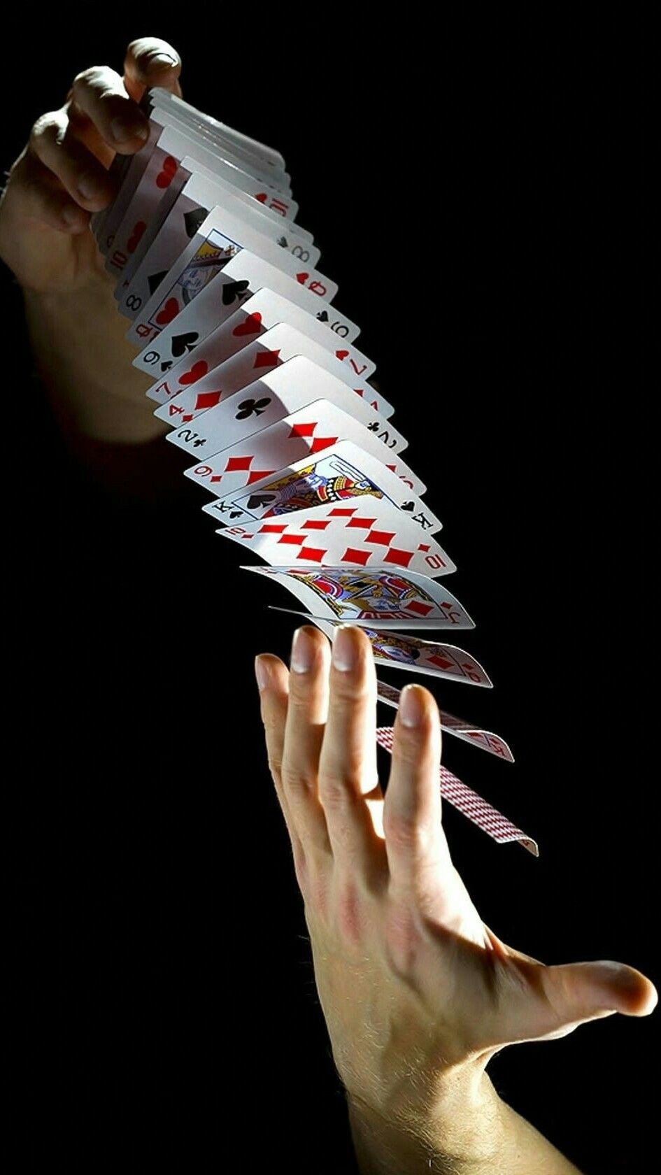 Fanned deck of playing cards